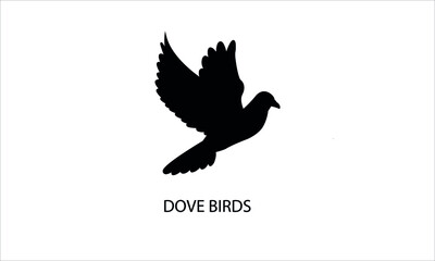 Art dove bird flying logo or dove peace sign loo