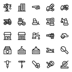 Outline icons for tools and construction.