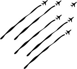 飛行する戦闘機のシルエット