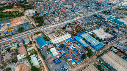 Aerial view of the industrial area, Dar es salaam