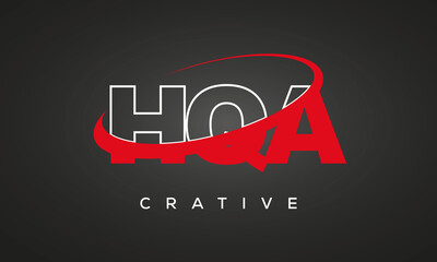 HQA creative letters logo with 360 symbol vector art template design