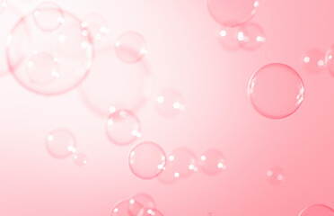 Beautiful Transparent Pink Soap Bubbles Background	