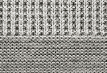 Light gray divided knit fabric texture as background