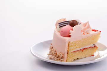 slice of cake with strawberry