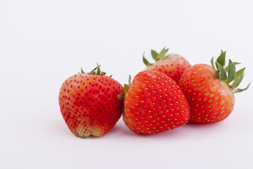 strawberries on white background