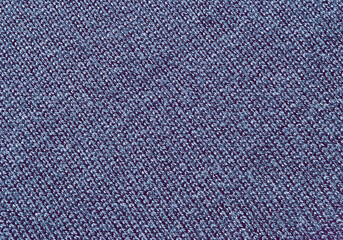 Blue knit fabric pattern close up as background