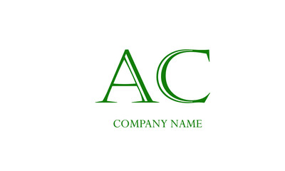 Alphabet AC or CA logo abstract monogram text vector template