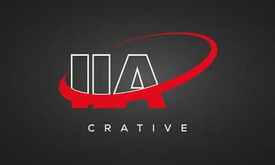 IIA creative letters logo with 360 symbol vector art template design