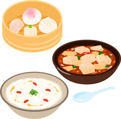 中華風料理のイラストセット