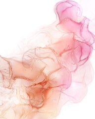 Obraz na płótnie Canvas Abstract pink orange liquid fluid art alcohol inks splash background with glitter 