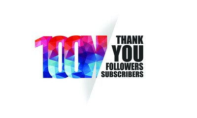 Fototapeta premium 100K, 100.000 followers, subscribers design for internet, social media, anniversary and celebration achievement-vector