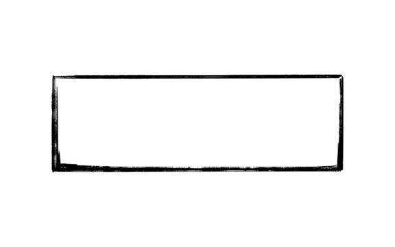 Ink rectangle stamp. Grunge empty black frame. Square border. Rubber stamp imprint. Vector illustration isolated on white background.