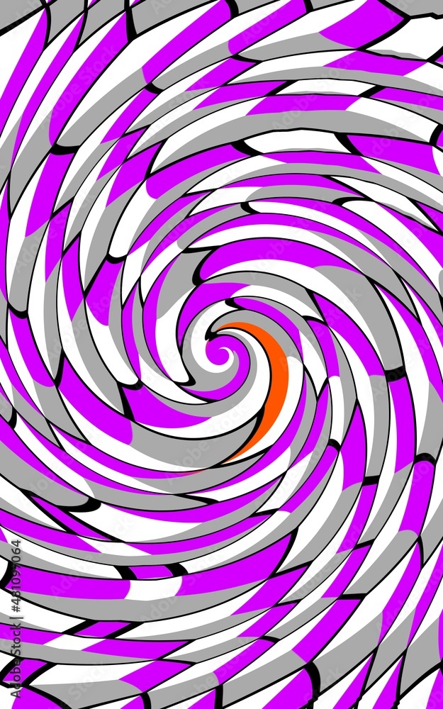 Aufkleber bright vivid purple and white escher cube illusion puzzle patterns and design with a single orange c