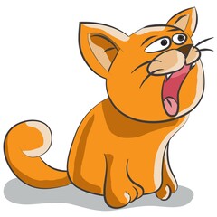Cute and funny Cat Cartoon Character Vector Illustration