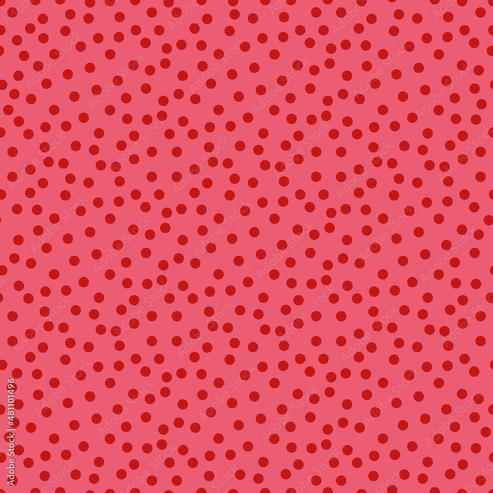 Poster red dots on pink background vector seamless repeat pattern print
