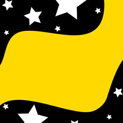 Yellow Stars Banner Square Template.