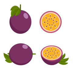 passion fruit, a collection of isolated fruits