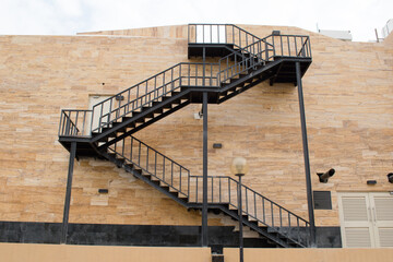 Image of an emergency steel staircase with a very good design.