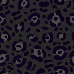 Dark fur leopard vector seamless pattern. Abstract animal design for fabric, textile, background, paper © NatalKa 