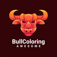 Illustration vector graphic of Bull Coloring, good for logo design