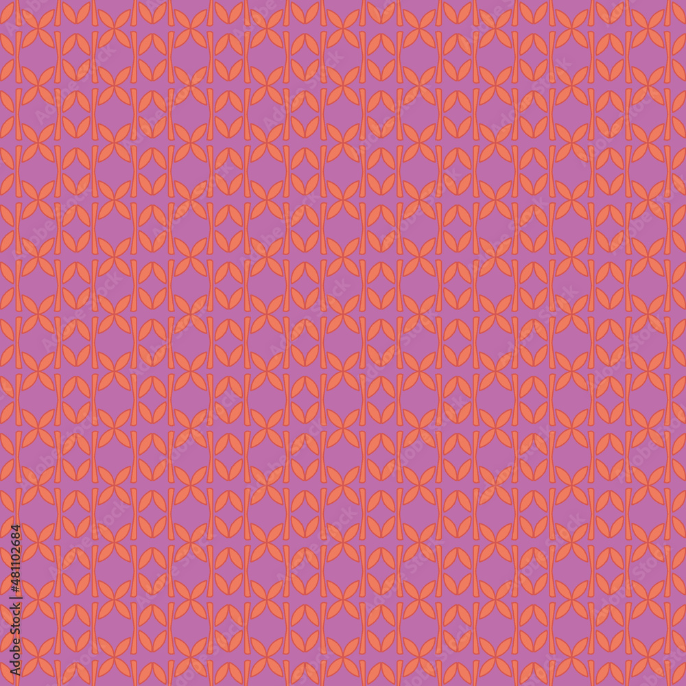 Poster abstract pink and orange vector ornament seamless repeat pattern print background