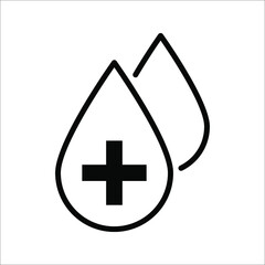 Hematology Blood cell, vessel, dna test, biochemical microscope vector illustrations for donor day on white background