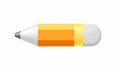Pencil Icon. Copywriting and Education Symbol. 3d Vector Illustration.