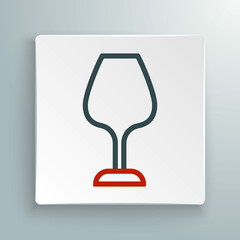 Line Wine glass icon isolated on white background. Wineglass sign. Colorful outline concept. Vector