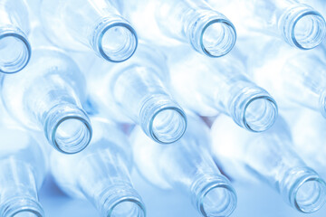 Empty glass bottles ready for recycling