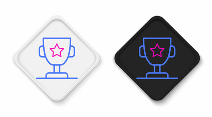 Line Award cup icon isolated on white background. Winner trophy symbol. Championship or competition trophy. Sports achievement sign. Colorful outline concept. Vector