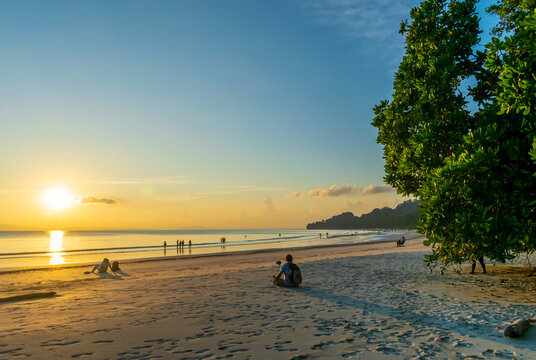 Sunset on the sea, Radhanagar Beach, Havelock Island	