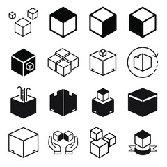 Fototapeta na wymiar cube measurement icons symbol vector elements for infographic web