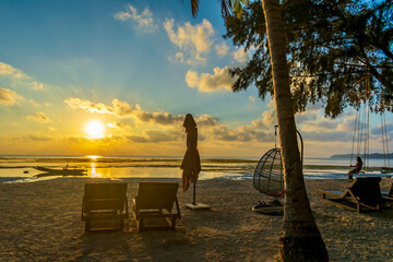 beach chair on the beach, Vijaynagar Beach, Havelock Island, India