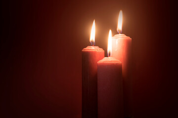 Burning red candle