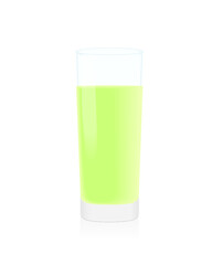 lime-lemon juice in a glass isolated on a white background