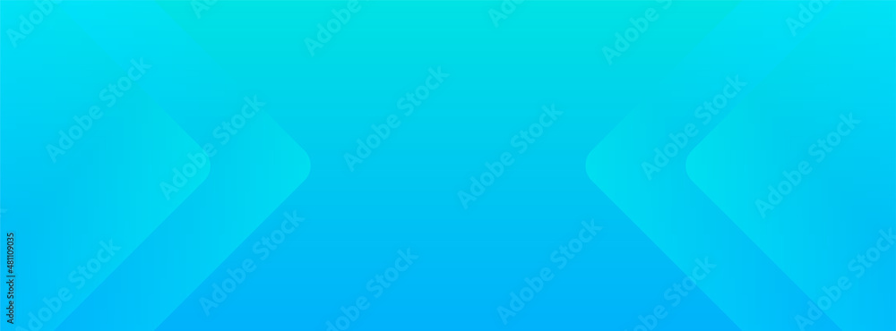 Wall mural blue gradient abstract vector long banner. business minimal background with arrows and copy space fo
