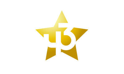 43 Number New Gold Abstract Star Logo