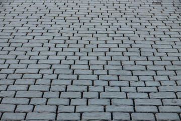 Cobble Stone Road In Lines Grey Background close-up