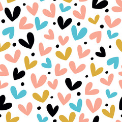 Seamless pattern with hearts. Great for Baby, Valentine's Day, Mother's Day, wedding, scrapbook, surface textures.