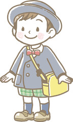 男の子の幼稚園児のイラスト