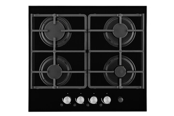 Gas stove top with clipping path
