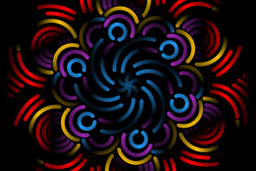 Beautiful colourful  caleidoscope gradient of traditional batik ethnic FLORAL frame illustration for wallpaper background ads clothing or presentation template