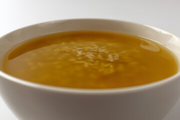 Pumpkin Sikhye on a white background