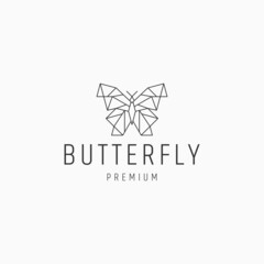 Butterfly geometric logo vector icon design template