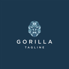 Gorilla head geometric logo vector icon design template