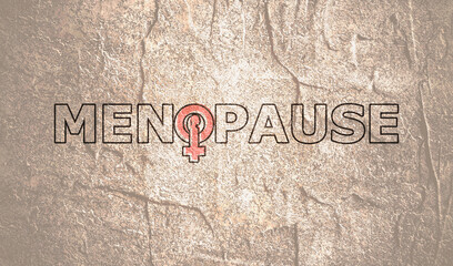 Female sign icon in menopause outline word