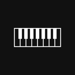 Piano keys icon on grey background