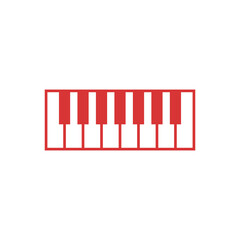 Piano keys red vector icon