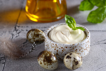 natural organic mayonnaise with quail eggs