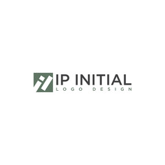 IP OR PI INITIAL LOGO DESIGN VECTOR